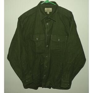 Cabela’s Deerskin Soft Chamois Cloth Men’s XL LS Button Shirt Solid Green NWOT